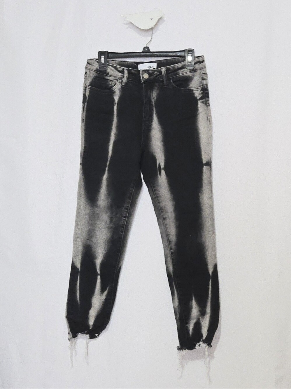 Vervent Black & Gray Contrast Wash Raw Edge "Haylie" Skinny Jeans - Size 29